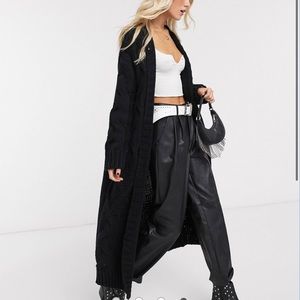 Free People keep in touch cardi in black